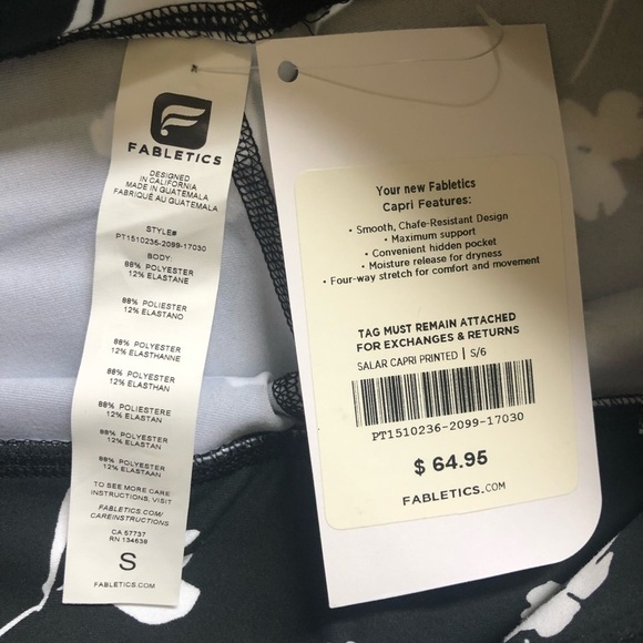 Fabletics Salar Capri Floral Printed Leggings Size S/6 - Picture 7 of 13